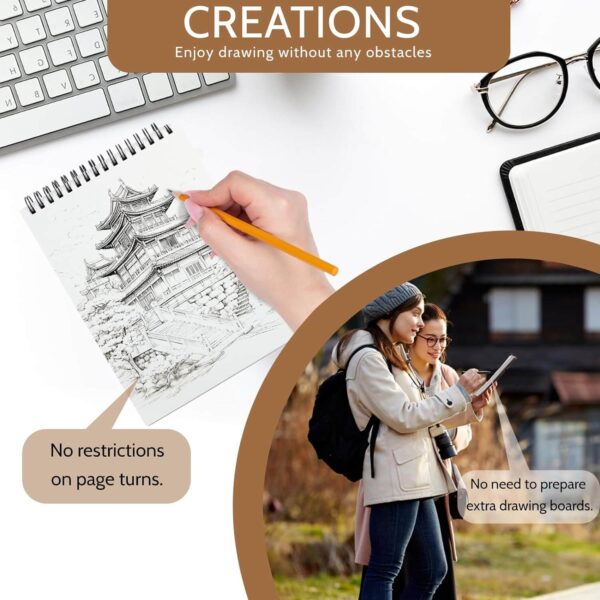 Sketching Kit - 22 Pcs Beginners Sketch & Drawing Tool KitArt Set -Includes 12 Graphite Pencils, 1Pc Kneadable Eraser, 1 Pc A5 Sketch Book, 1Pc Pencil Extender, 1 Sharpener & 6 Pc Blending Stumps