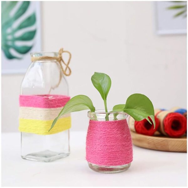 51Kkk8cIuhL._SL1000_.jpg 8 Pc Colourful DIY Jute Rope Threads for Various Art and Craft Projects and Decoration Ribbon Twisted String Strap Wrapping for Packaging Gift Wrapping Twine