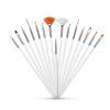 15pcs Acrylic Nail Art Design Painting Tool Pen Polish White Nail Brush Set, Detailing, Striping, Blending, 3D-Gel Painting