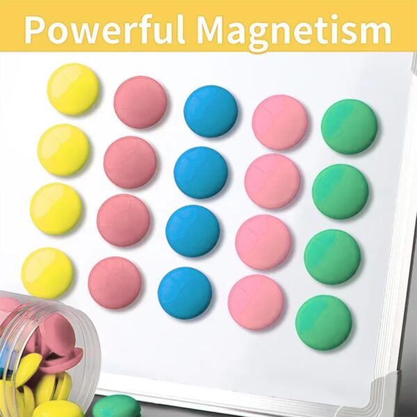 Colorful Pastel Color Magnet for Magnetic White-Boards - Sticky Stick Notes, Photos, Charts Notice Board/Planning Magnets - Fridge Magnetic Button, 30 mm, (Pack of 12)