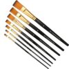 KRAFTELLA 7 Flat Head Art Brush Set for Artists Painting Brushes Professional