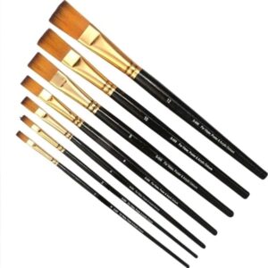 KRAFTELLA 7 Flat Head Art Brush Set for Artists Painting Brushes Professional