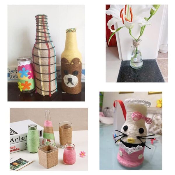 16 pc Colourful DIY Jute Rope Threads for Various Art and Craft Projects and Decoration Ribbon Twisted String Strap Wrapping for Packaging Gift Wrapping Twine- Set of 16 pc X 10 Meters