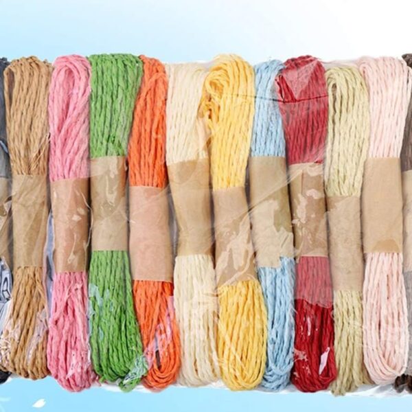 20 Pc Colourful DIY Paper Rope Threads for Various Art and Craft Projects and Decoration Ribbon Twisted Paper String Strap Wrapping for Packaging Gift Wrapping Twine 10 Meters