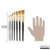 KRAFTELLA 7 Flat Head Art Brush Set for Artists Painting Brushes Professional