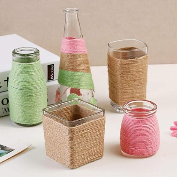 16 pc Colourful DIY Jute Rope Threads for Various Art and Craft Projects and Decoration Ribbon Twisted String Strap Wrapping for Packaging Gift Wrapping Twine- Set of 16 pc X 10 Meters
