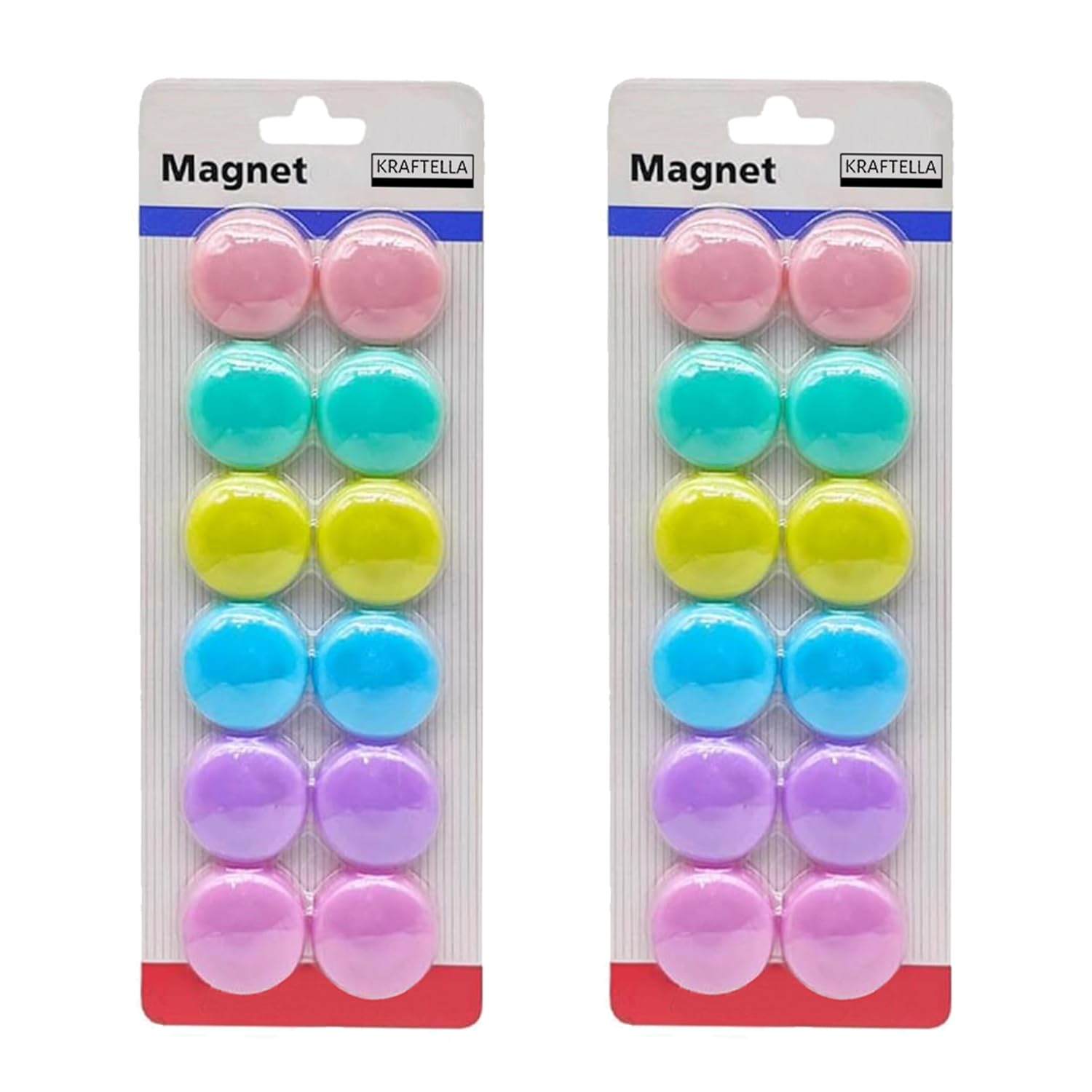 Colorful Pastel Color Magnet for Magnetic White-Boards - Sticky Stick Notes, Photos, Charts Notice Board/Planning Magnets - Fridge Magnetic Button, 30 mm, (Pack of 12)