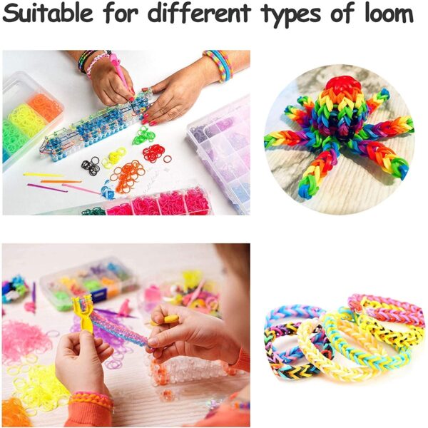 2400 Loom Band Kit for DIY Crafts, Rainbow Loom Band Set with Loom Board for Bracelet Making Bracelet kit for Girls, Colorful Bands for Making Necklace, Charms, Hooks, Rubber Bands, Crochet, Clips, Loom Craft kit