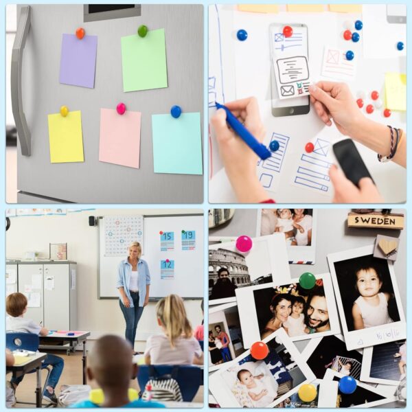 KRAFTELLA Pack of 20 Colorful Opaque Magnet for Magnetic White-Boards - Sticky Stick Notes, Photos, Charts Notice Board/Planning Magnets - Fridge Magnetic Button, 30 mm