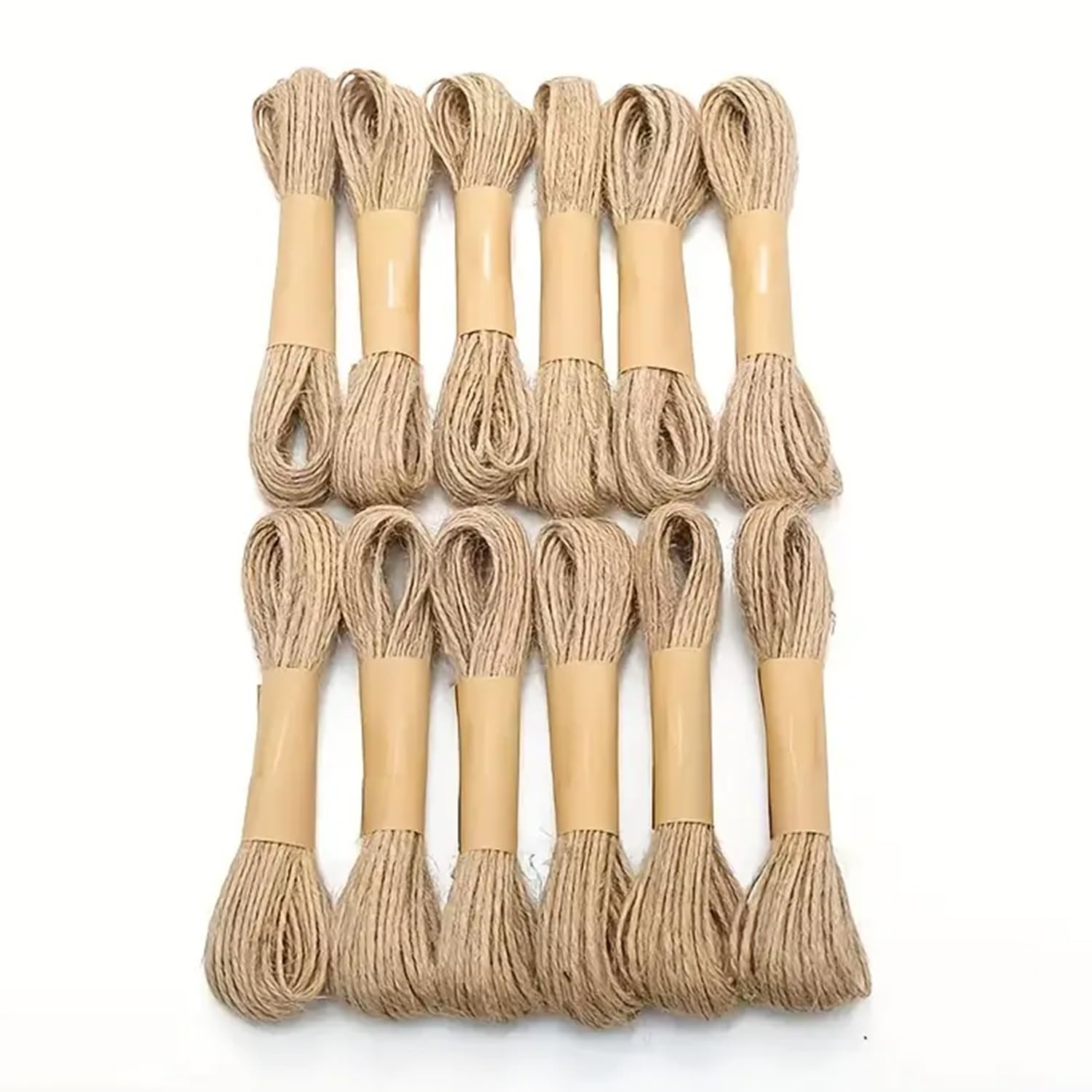 Natural Color Jute Cord Rope (Set of 16) 10 Meters Each 2mm Thickness, Jute Rope for Art and Craft, Jute Strings for Kids School Projects, Jute Twine for Crafts Making, Gift Packing and Decorations