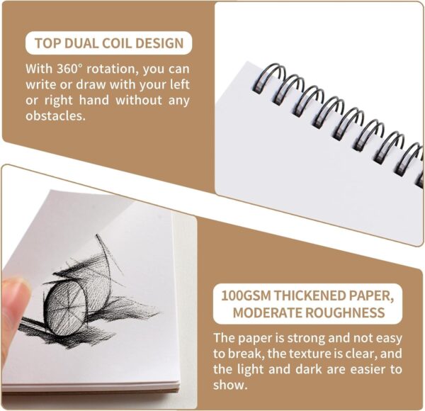 Sketching Kit - 22 Pcs Beginners Sketch & Drawing Tool Kit Art Set -Includes 12 Graphite Pencils, 1Pc Kneadable Eraser, 1Pc Pencil Extender,1 Pc A5 Sketch Book, 1 Sharpener & 6 Pc Blending Stumps