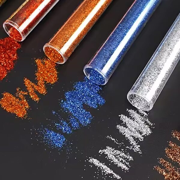 Kraftella Pack of 12 Premium Glitter Sparkle Powder/Dust (Assorted Colours) for Arts and Crafts, Scrapbooking, Paper Decorations, Nail Art, Resin Art Festival and Festive Decoration