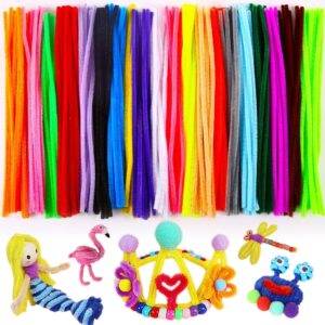 100 Pipe Cleaner Flexible Wired Fibre Chenille Stems 12 inch Multi Color for Hobby Crafts, Scrapbooking, Assortment for Art, Jewelry Making, Craft Projects - DIY Supplies (Multicolor)