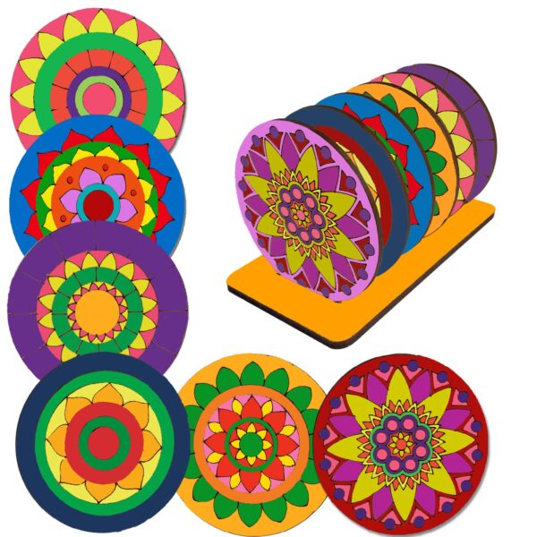Mandala Art Kit|Craft Materials for Mandala Art Painting Kit for Kids|Gifts for Girls Age 10-12|Gifts for Teenage Girls|Craft Kit of Pack of 6 Coasters with Colour Kit