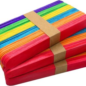 KRAFTELLA Multicolor Ice Cream Wodden Sticks for Crafts and Projects, Natural Wood, Wax Sticks, Popsicle Stick Crafts for Kids, Wood Sticks, Sticks for Crafting, Ice Cream Sticks Colored