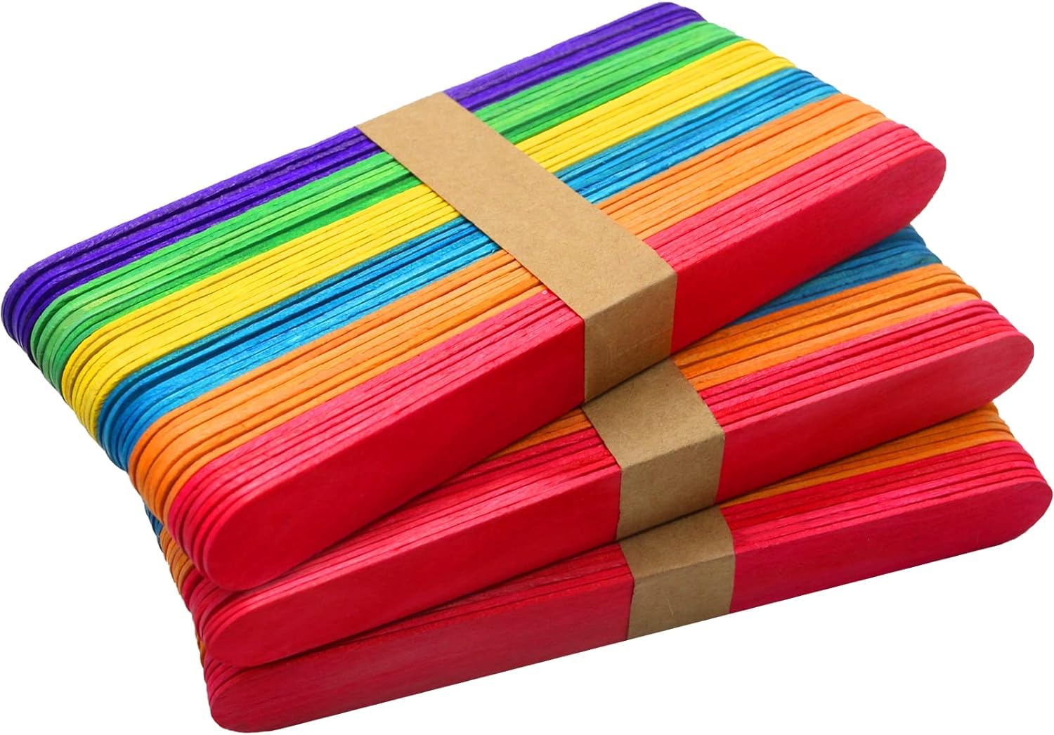 KRAFTELLA Multicolor Ice Cream Wodden Sticks for Crafts and Projects, Natural Wood, Wax Sticks, Popsicle Stick Crafts for Kids, Wood Sticks, Sticks for Crafting, Ice Cream Sticks Colored