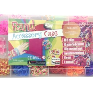 2400 Loom Band Kit for DIY Crafts, Rainbow Loom Band Set with Loom Board for Bracelet Making Bracelet kit for Girls, Colorful Bands for Making Necklace, Charms, Hooks, Rubber Bands, Crochet, Clips, Loom Craft kit