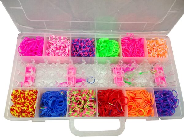 2400 Loom Band Kit for DIY Crafts, Rainbow Loom Band Set with Loom Board for Bracelet Making Bracelet kit for Girls, Colorful Bands for Making Necklace, Charms, Hooks, Rubber Bands, Crochet, Clips, Loom Craft kit