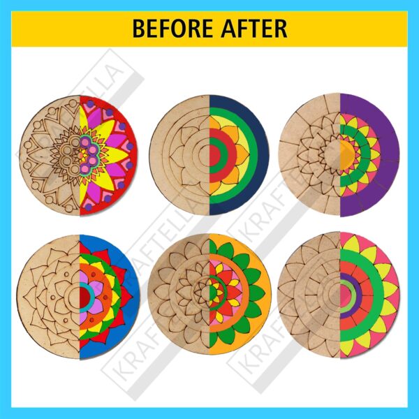 Mandala Art Kit|Craft Materials for Mandala Art Painting Kit for Kids|Gifts for Girls Age 10-12|Gifts for Teenage Girls|Craft Kit of Pack of 6 Coasters with Colour Kit