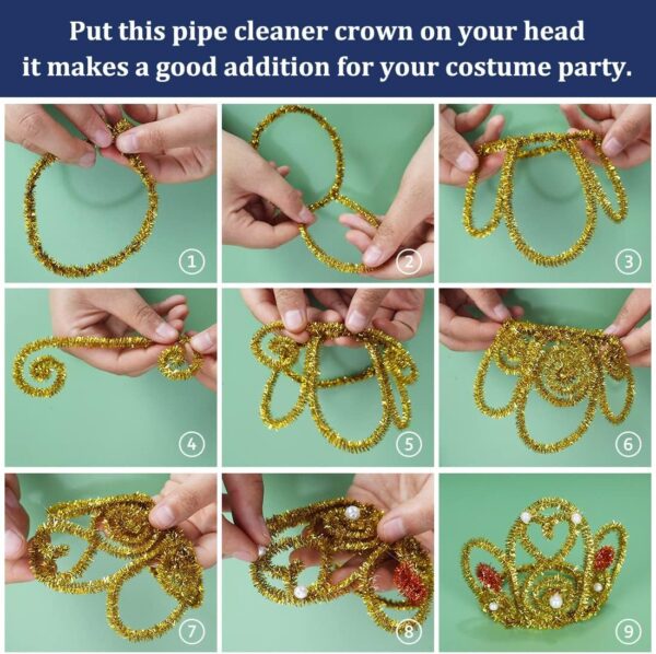 100 Pipe Cleaner Flexible Wired Fibre Chenille Stems 12 inch Multi Color for Hobby Crafts, Scrapbooking, Assortment for Art, Jewelry Making, Craft Projects - DIY Supplies (Glitter)