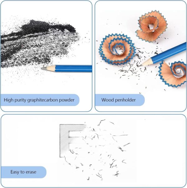 Sketching Kit - 22 Pcs Beginners Sketch & Drawing Tool Kit Art Set -Includes 12 Graphite Pencils, 1Pc Kneadable Eraser, 1Pc Pencil Extender,1 Pc A5 Sketch Book, 1 Sharpener & 6 Pc Blending Stumps