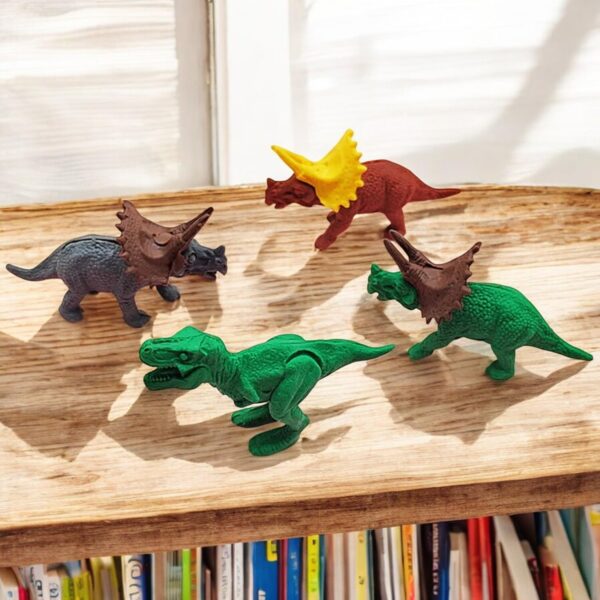 71xy1CH2ycL._SL1500_.jpg Set of 4 Miniature Unique Decoration Items Gifts for Kids Rubber Dinosaur Miniature Eraser Stationary Set for Kids Amazon.in Home & KitchenRufus AI