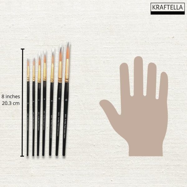 KRAFTELLA 7 Art Brush Set for Artists Painting Brushes Professional Round